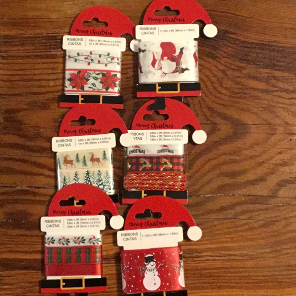 Set of 6 ribbon cards NEW